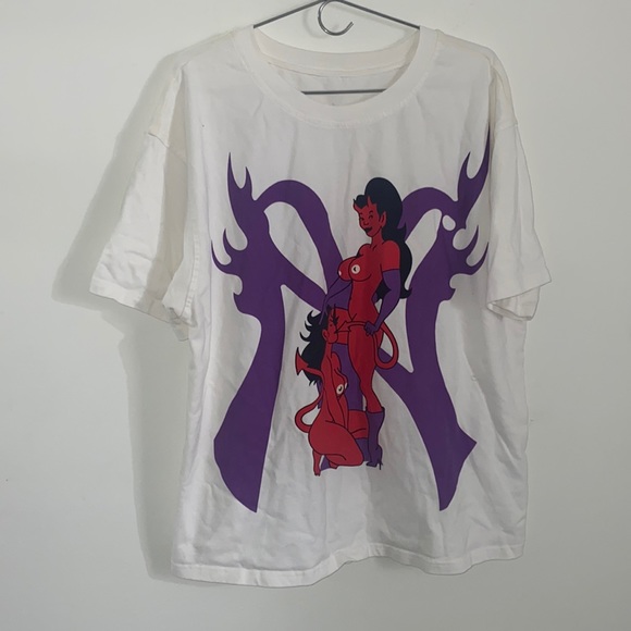 Vintage single stitch white she devil tee no branding - Picture 1 of 4